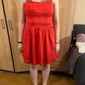 Red party dress
